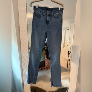 Express blue jeans with slit one inner leg